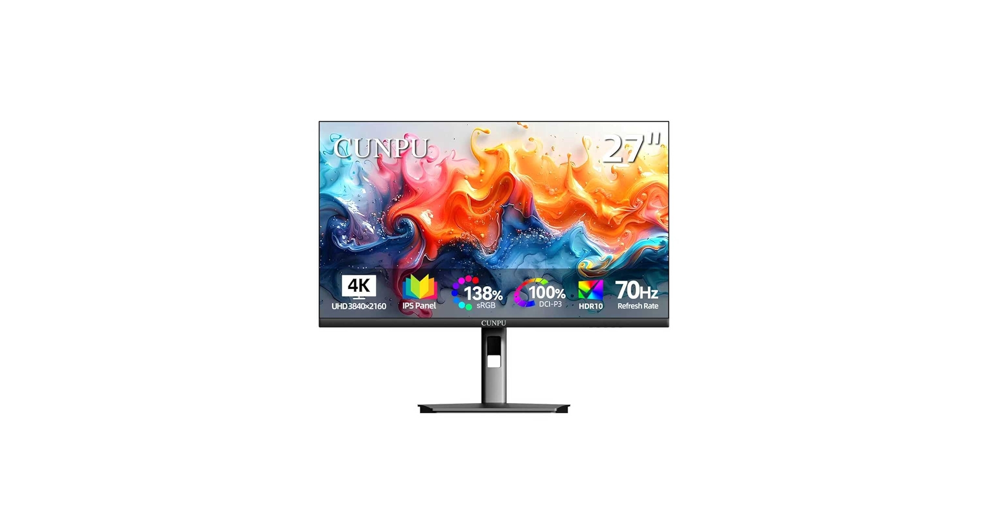 Amazon.com: CUNPU 27 Inch 4K 70Hz Monitor, UHD (3840 * 2160) IPS