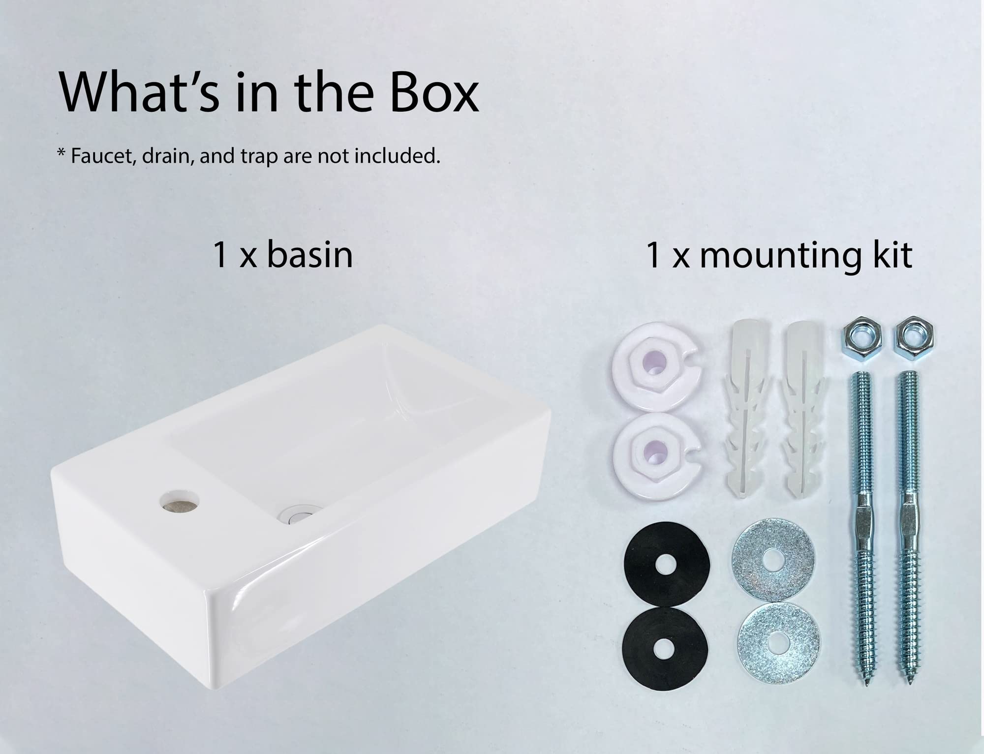 Buy AMASHEN Wall Mount Bathroom Sink Small Ceramic Wash Basin for Tiny