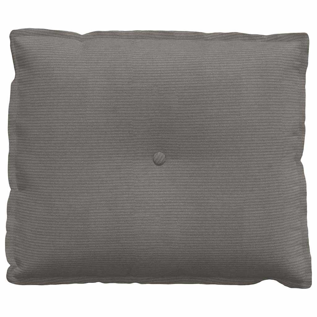 Cuscino per la schiena grigio chiaro, 60 x 50 cm, tessuto a coste con rivestimento sfoderabile, cuscino di sostegno ergonomico per divano, letto, ufficio, ideale per leggere, guardare la TV