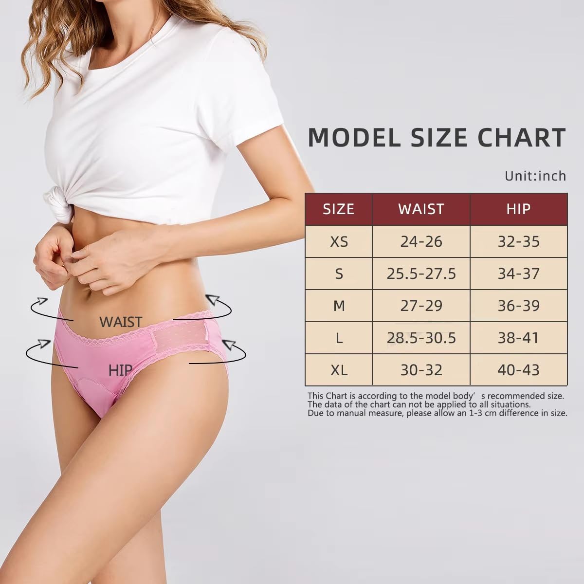 Cotton Period Pants For Women Heavy Flow Absorbent Leak Proof Crotch Comfortable Knickers Breathable Panty Postpartum Underwear Stretchy Soft Briefs 5 Pack Multicolor Xs