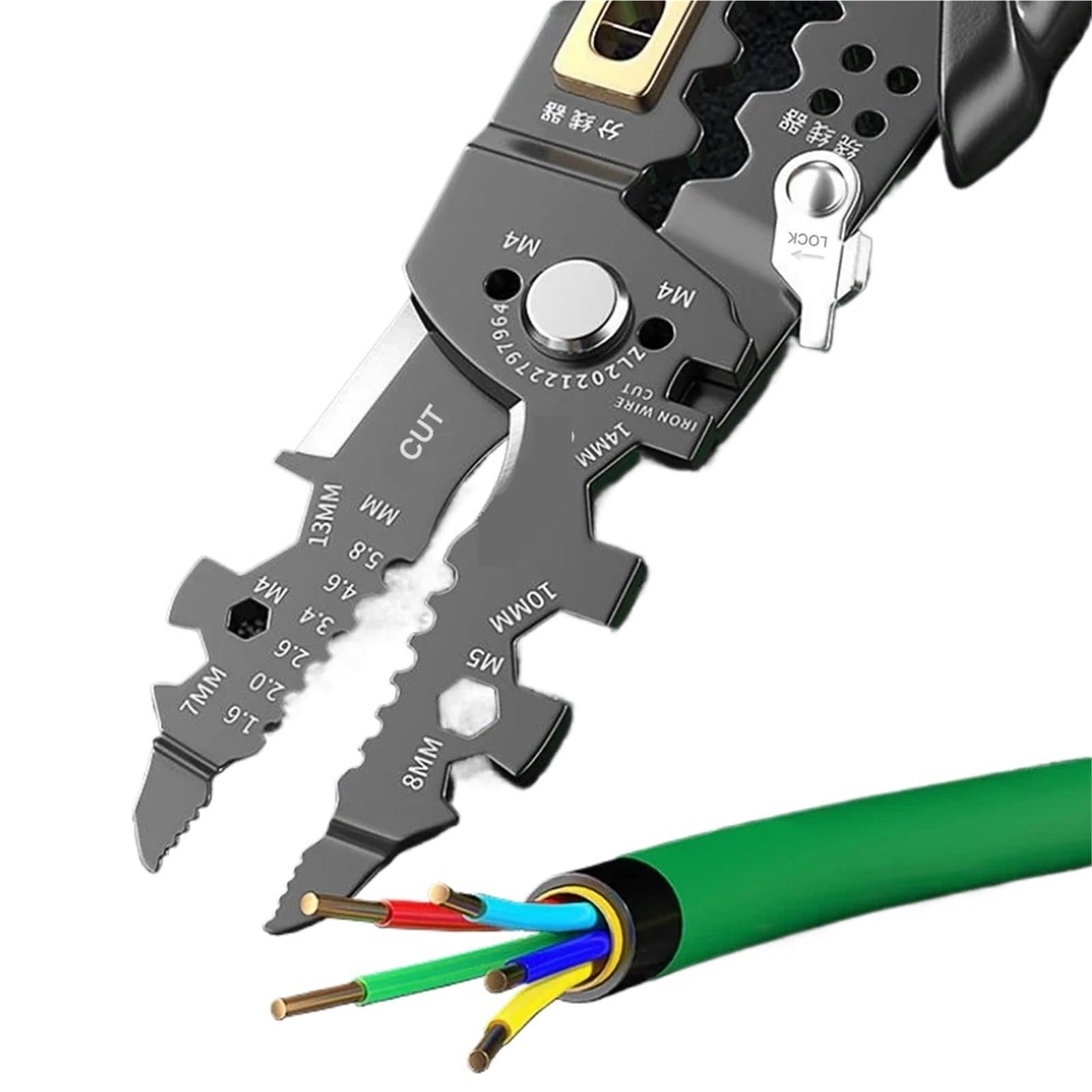 Szczypce dźwigniowe dla elektryków, szczypce długie, wielofunkcyjne szczypce do ściągania izolacji, obcinacz do kabli, narzędzia ręczne do zaciskania zacisków