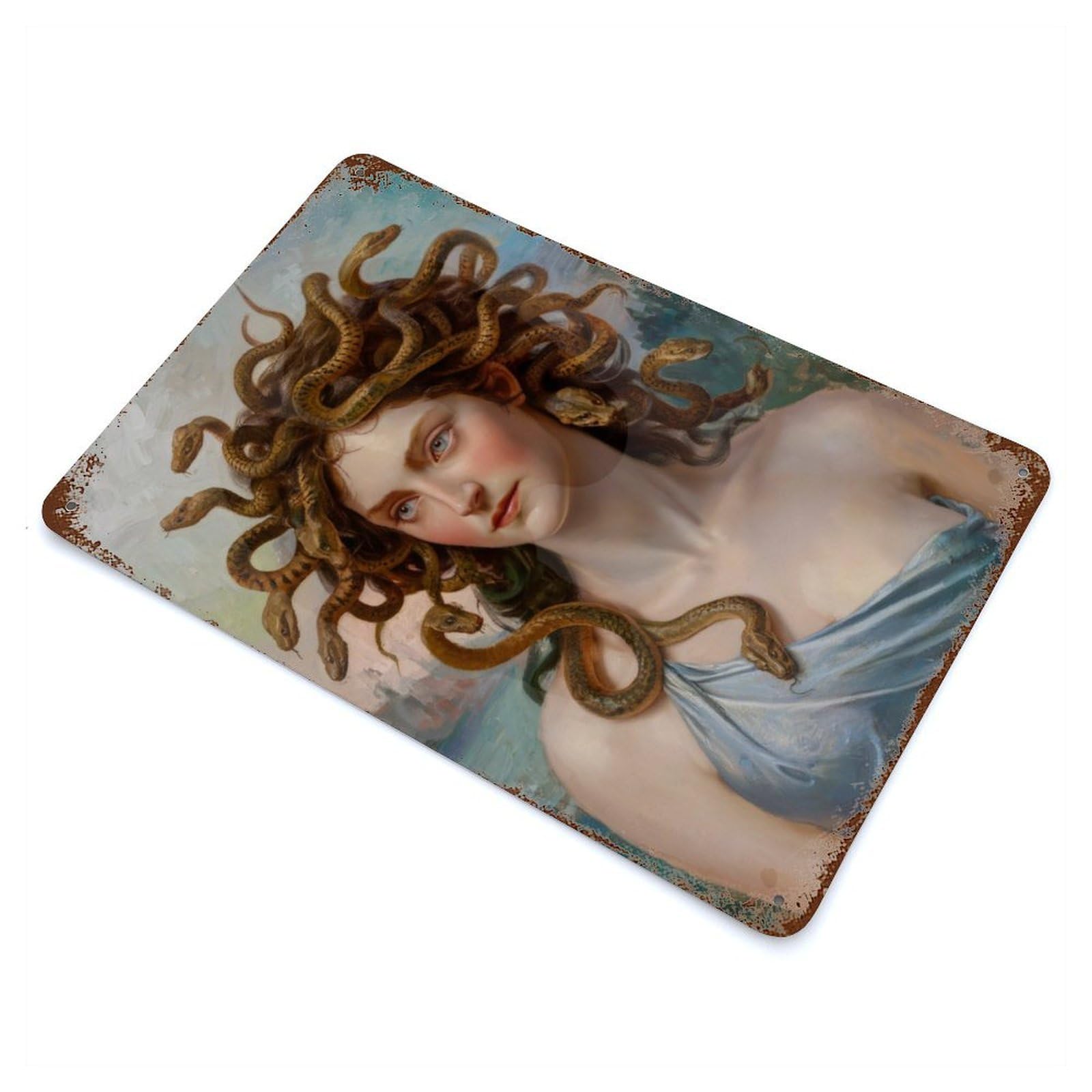 Garage Style Medusa Vintage Rust Metal Sign 11.8"x7.9", Vintage Wall Decor for Bar And Workshop