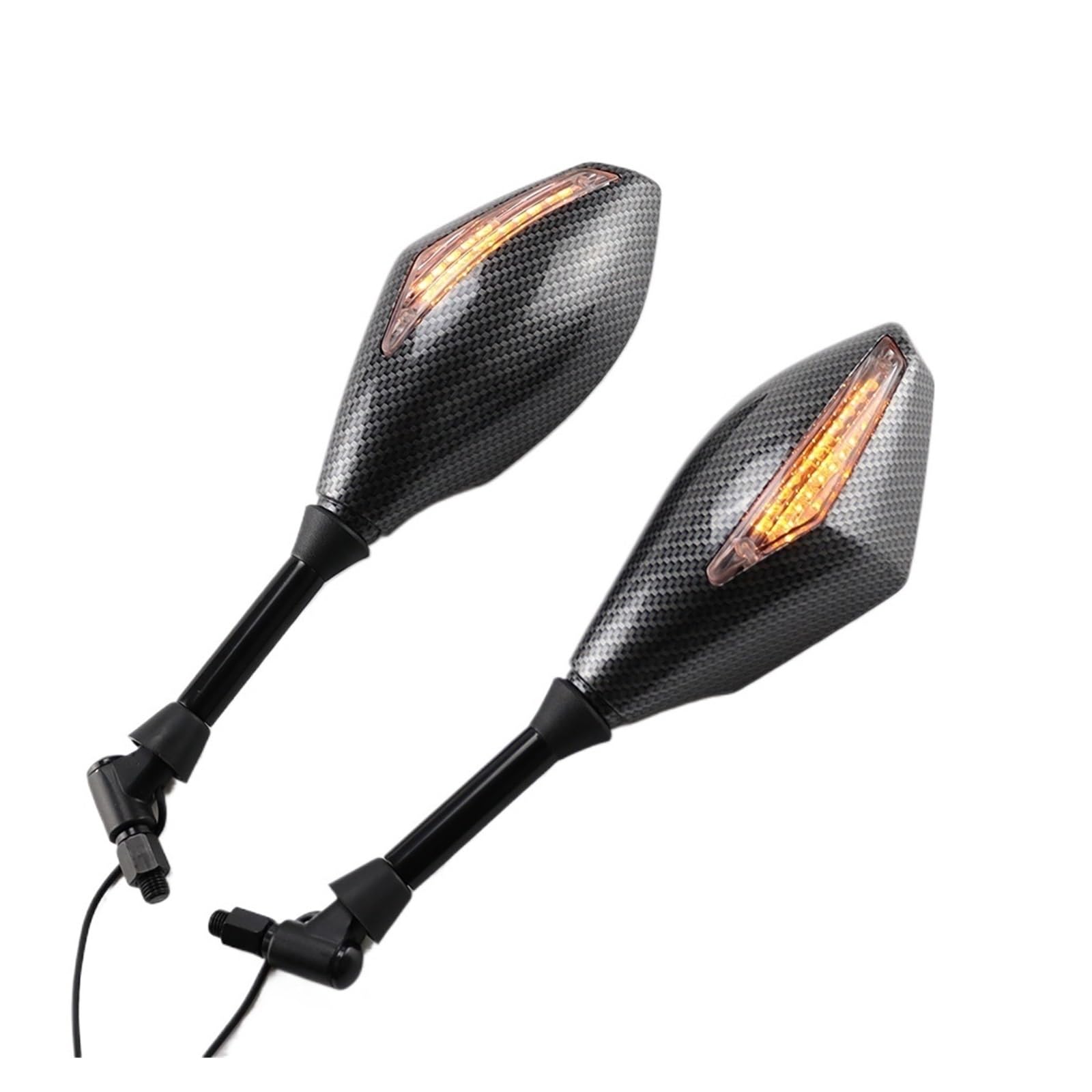 2 X Światła Lusterka Boczne Ze Wskaźnikiem Sygnału 10 Mm Lusterko Wsteczne Motocykla Uniwersalne Akcesoria(B)