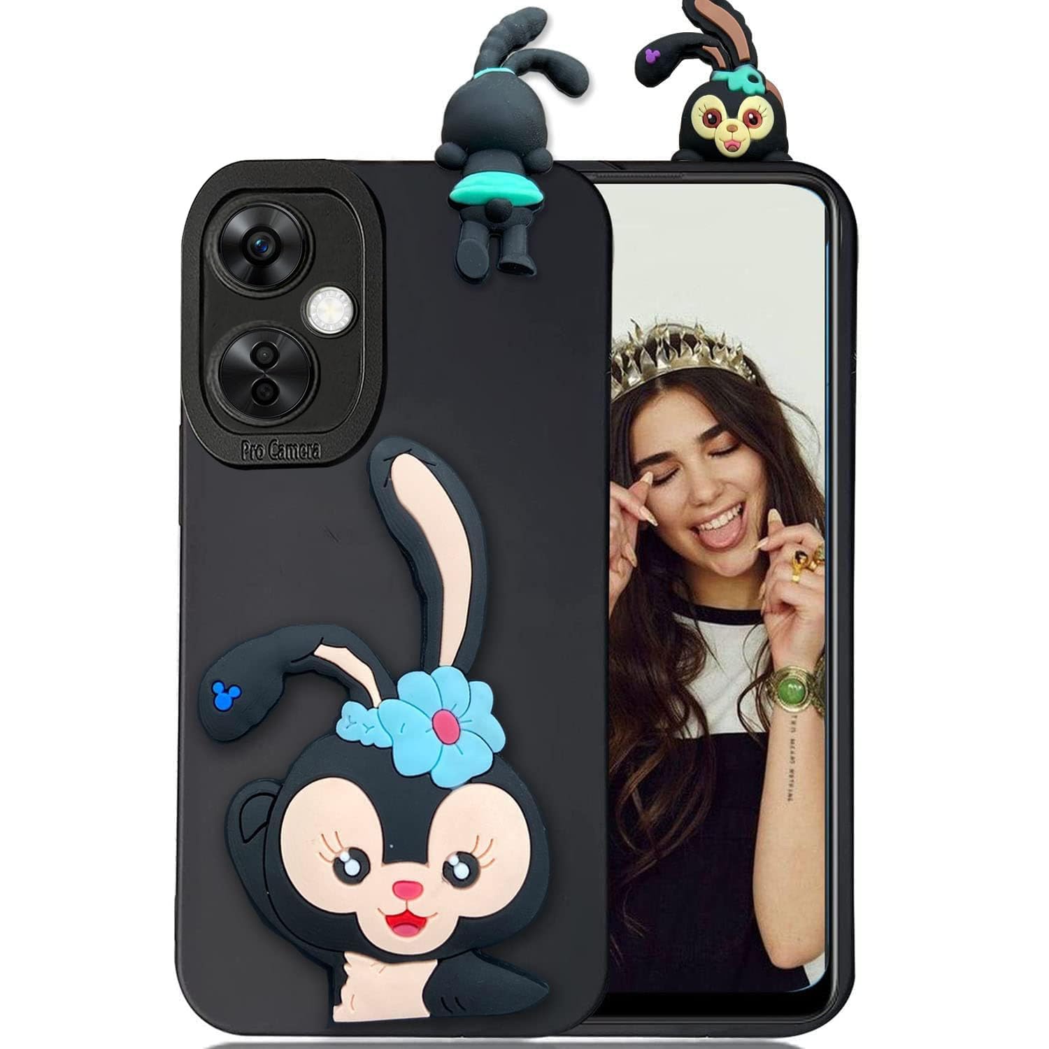 KC Back Cover for Oneplus Nord CE 3 Lite 5G, Cute Bunny Duffy Ballet Rabbit Peeking Cartoon Soft Silicon Soft Silicone Case (Black) (B0CBFS4V5Y) Amazon Price History, Amazon Price Tracker