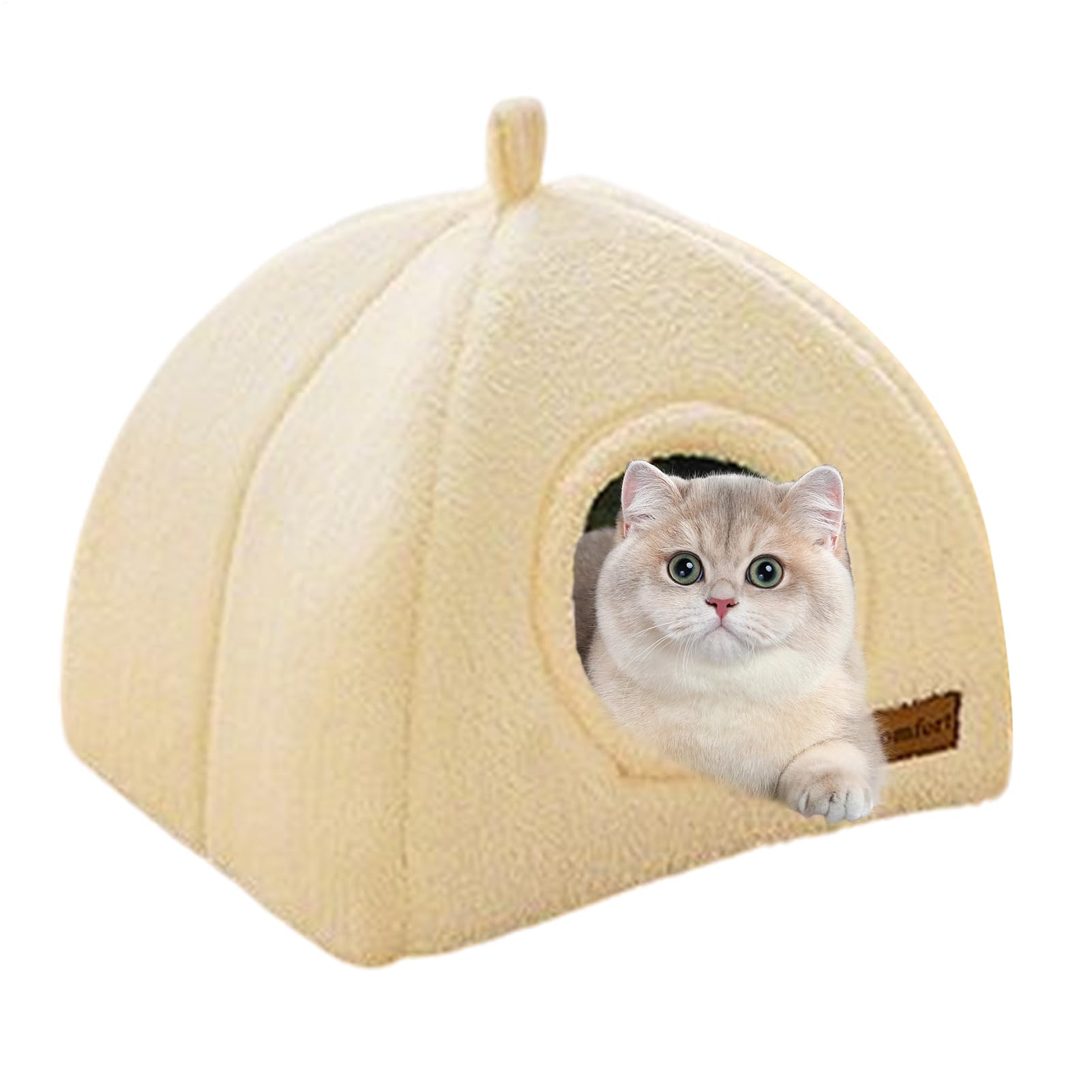 Cat Cave Bed – Cozy Cat Iglloo Bed | Hooded Cats Iglo House | Foldable Pet Beds Suitable For Cats, Small Pets, Indoor Sleeping, Nap Time, Relaxation, And Comfortable Pets Rest