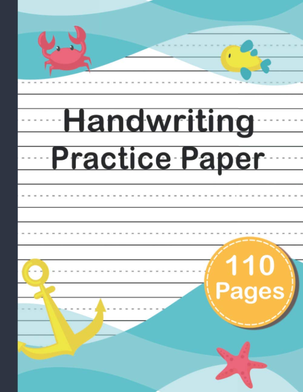 Handwriting Practice Paper: Blank lined Pages With Dotted Middle Lines To Practice Writing For Young Kids.