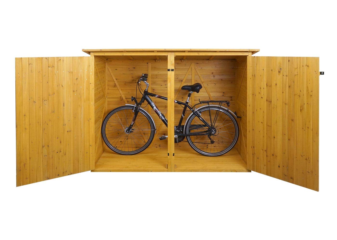 PROREGAL 1er-Fahrradgarage | HxBxT 152x184x98cm | Fahrradbox Geräteschuppen Gerätehaus | Braun | MVG abschließbar