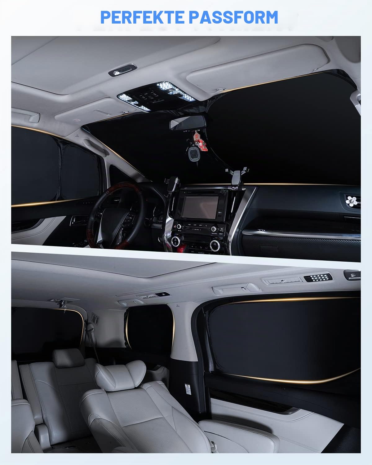 Canvcle Windschutzscheiben-Sonnenschutz für Hyundai Ioniq 5 2022–2025 2026, Ioniq 5, Zubehör, Sonnenschutz, Seitenabdeckung, Heckscheibe, Sonnenblende, Sichtschutz, hält Fahrzeug kühl, Schwarz, 6