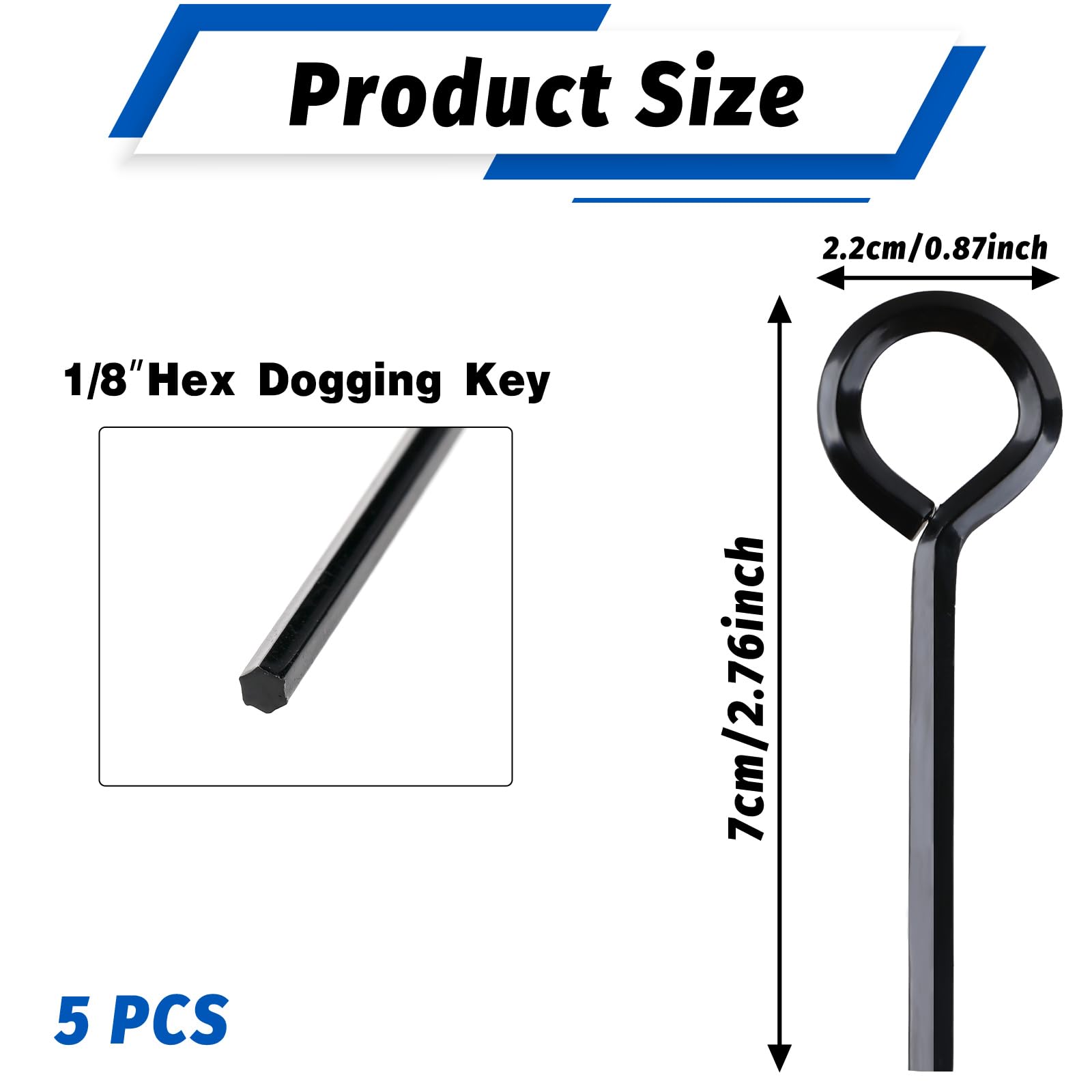 12x Dogging Key 5/32" Sechskant Mit Schlaufe ? Produktbild-Vorschau 5