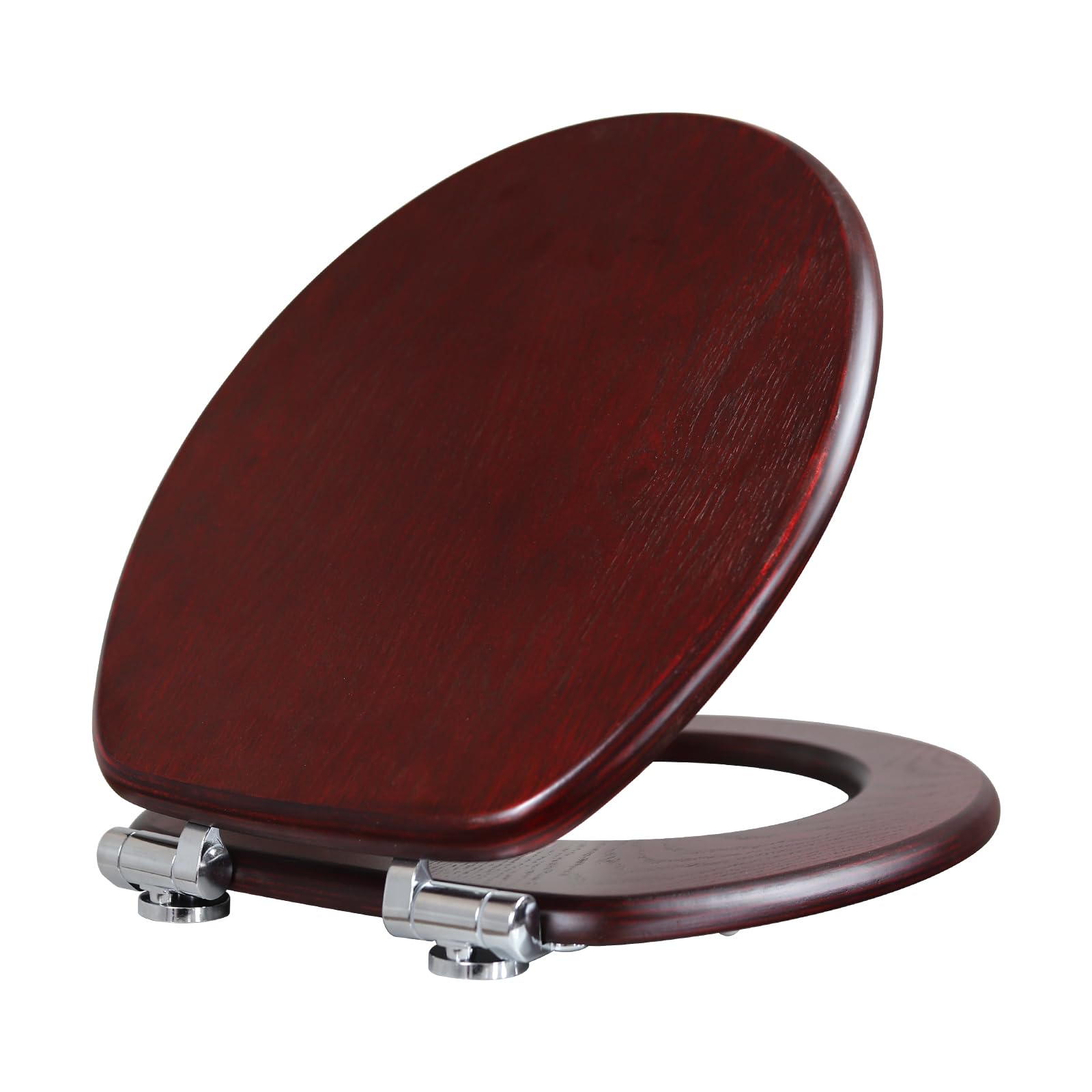 Fanmitrk Natural Solid Wood Toilet Seat-Plywood Wooden Toilet Seat,Soft Close with Metal Hinges,Easy to Clean (plywood2504)