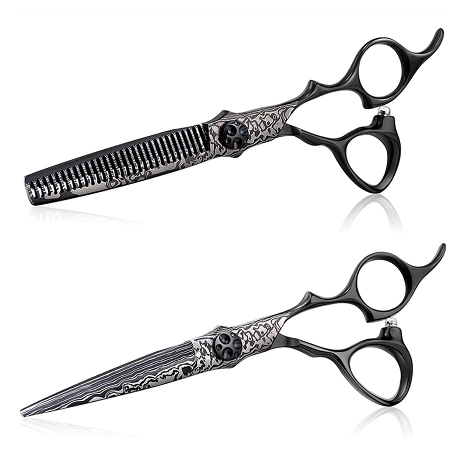 Tijeras Peluqueria/Tijeras Pelo Peluquería de 6 Pulgadas Peluquería Peluquería Kit Kit de Acero Corte de Pelo Tijeras de adelgazaje Texturizando Tijeras Sets Set Black Tijeras para Cortar Cabello