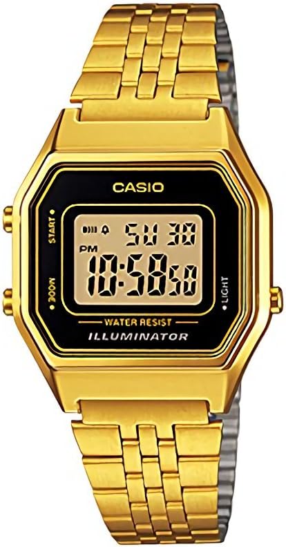 Women Gold Dial Stainless Steel Band Casual Watch - LA680WGA1BDF