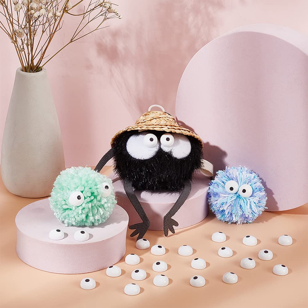 PH PandaHall 210 Occhi Per Pupazzi In Plastica, Cabochon Piatti Rotondi Da 10mm, 7 Colori Assortiti, Per Amigurumi, Uncinetto, Orsacchiotti E Creazioni Fai Da Te