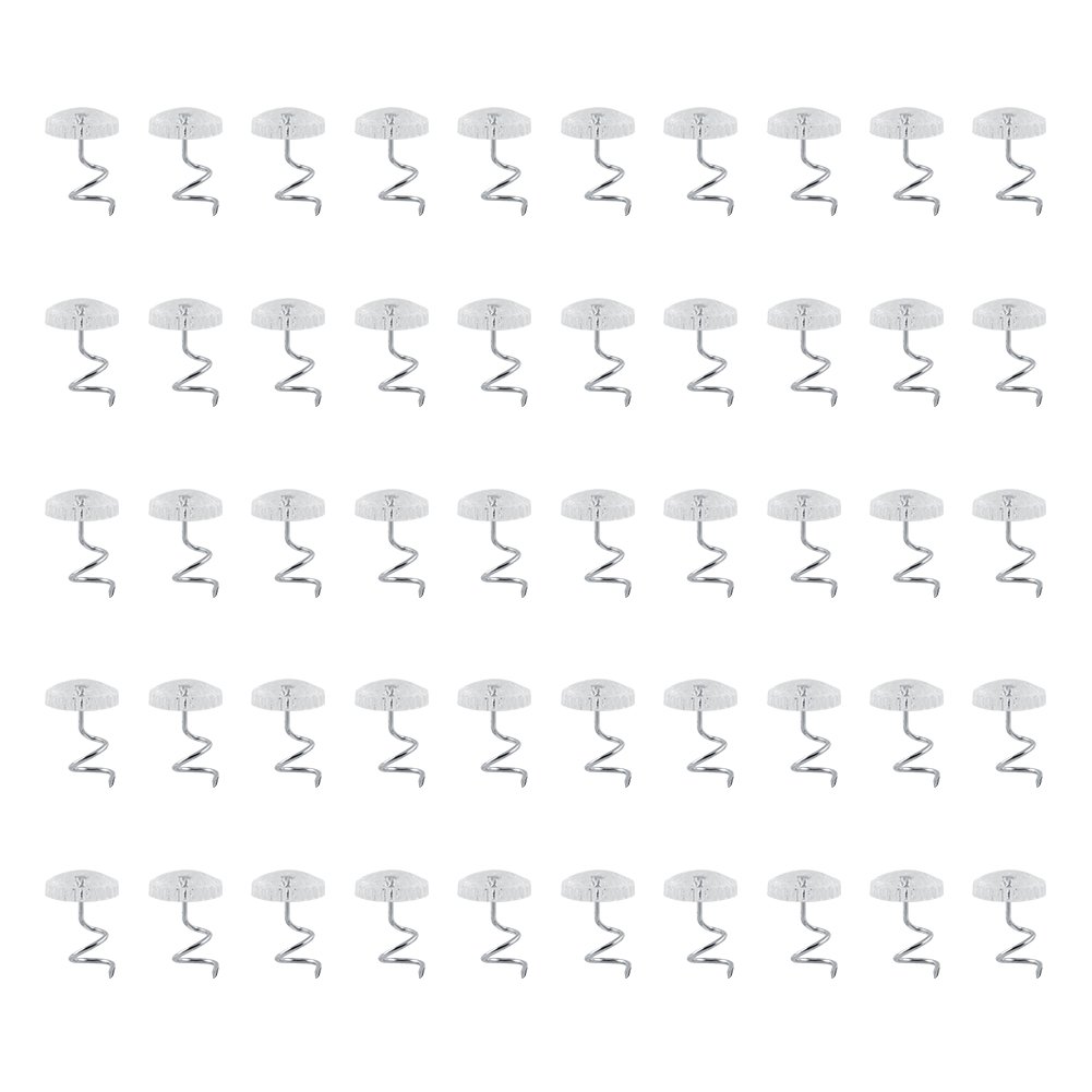 Spiral Push Pins, Bedskirt Pins, Clear Heads screw Pins, Upholstery screw Pins Clear Heads Bed Skirt Pins for Slipcovers and Bedskirts, 30, 50pcs(50)