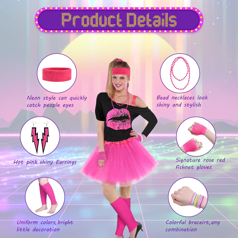 Aomig Women's 80s Costume Accessories Set - Image 2