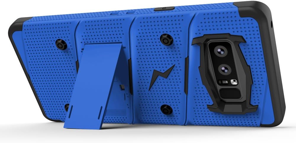 ZIZO Bolt Series for Samsung Galaxy Note 8 Case Military Grade Drop Tested with Tempered Glass Screen Protector Holster Blue Black