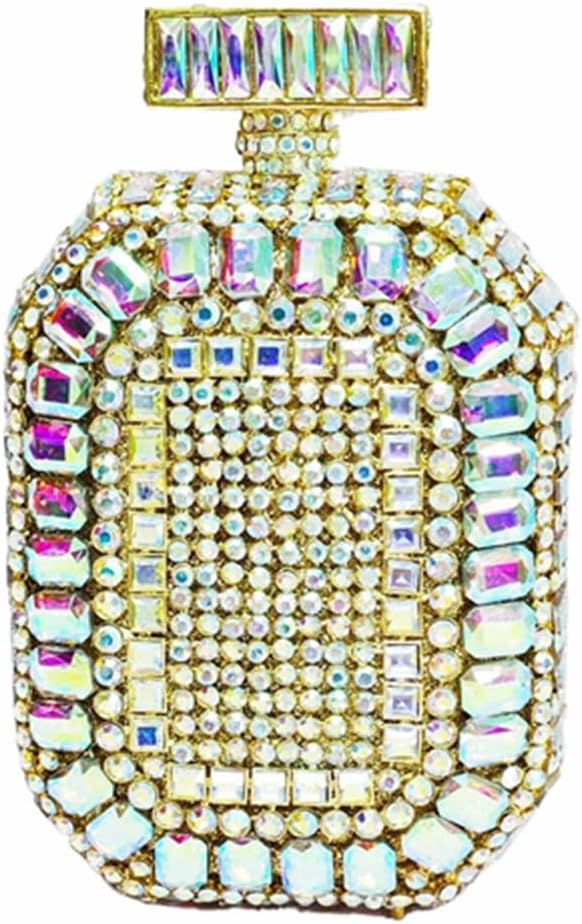 Chic Women Perfume Bottle Rhinestone Clutch Glitter Crystal Evening Bag Diamond Wedding Guest Purse for Party Prom