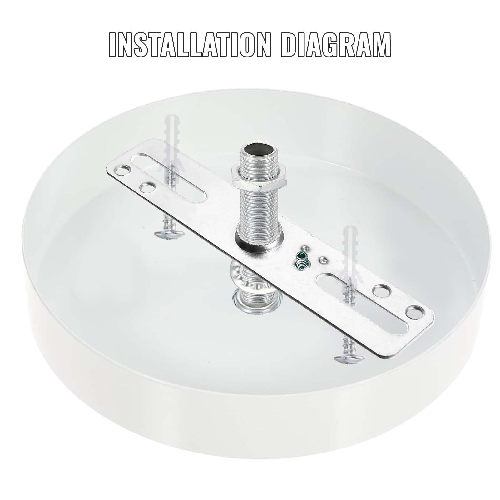 Kit de soporte de montaje de lámpara de techo de 4 pulgadas, 4 piezas de barra transversal universal para lámpara de araña y luces de pared, color plateado 5