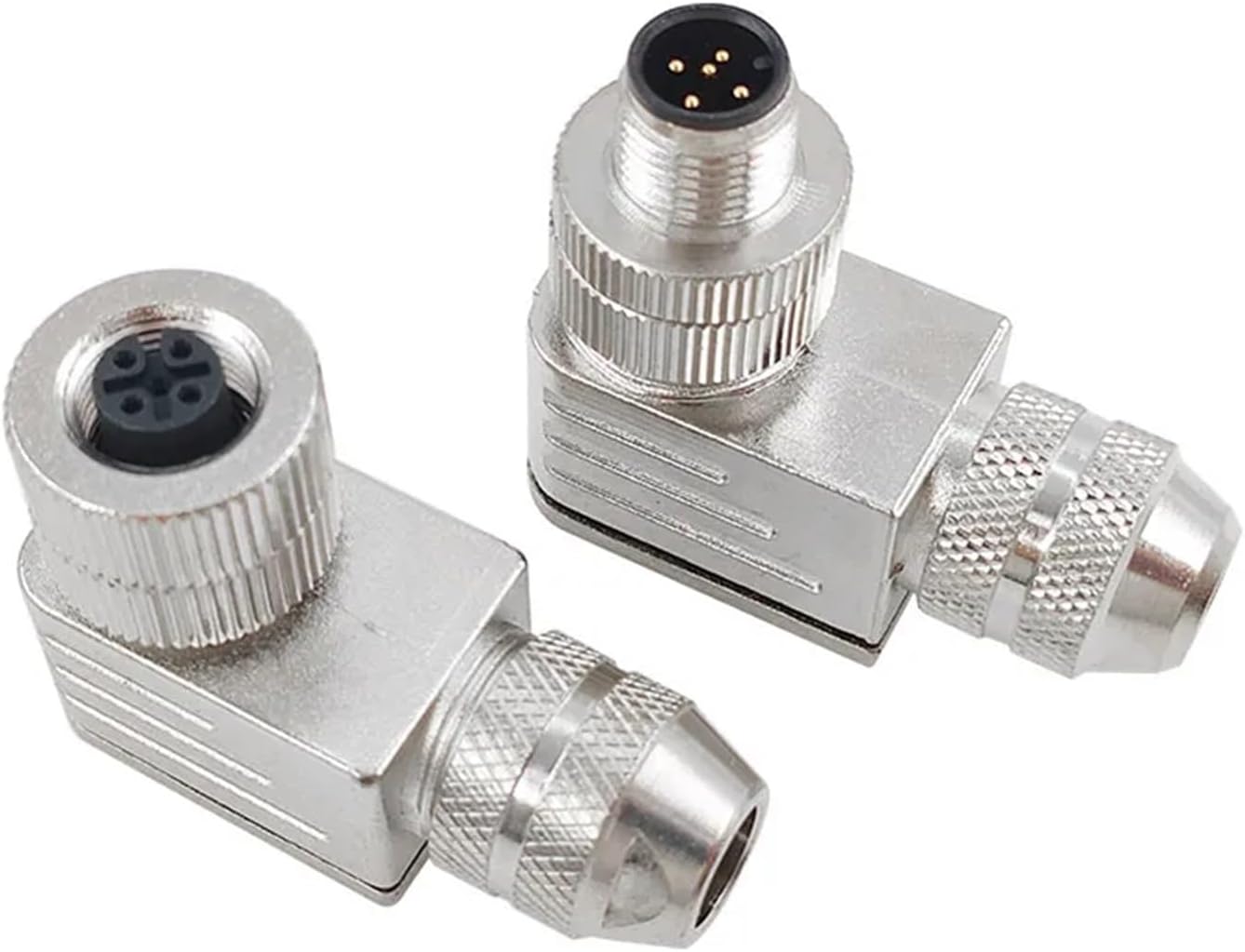 M12 Sensor Connector Matel Signal Shielding Male Female Screw Threaded 4 5 8 Pin 1Pcs(Straight,MALE INSERT_8P)