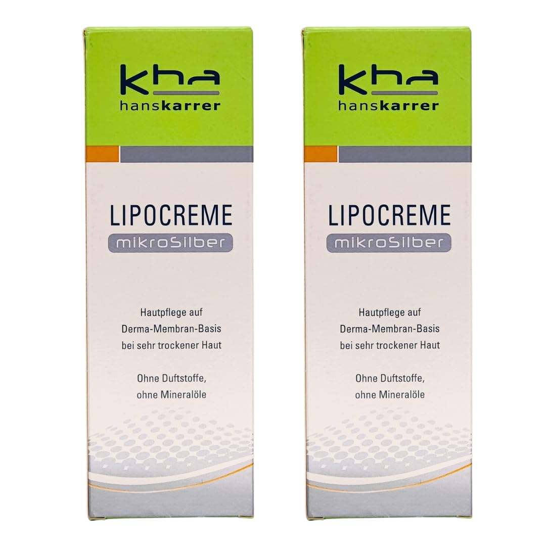 Hans Karrer Lipocreme Mikrosilber 2x 200 ml I Intensivpflege bei trockener Haut I Gesicht und Körper I Hautpflege I Feuchtigkeit I Hautschutz I ab 1 Jahr geeignet I Spar-Set plus Pharma-Perle giveaway