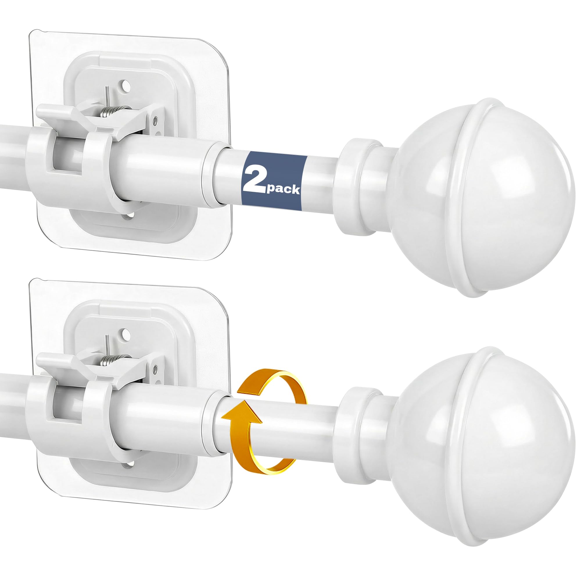 Tidisort 2-Pack Adhesive Curtain Rod