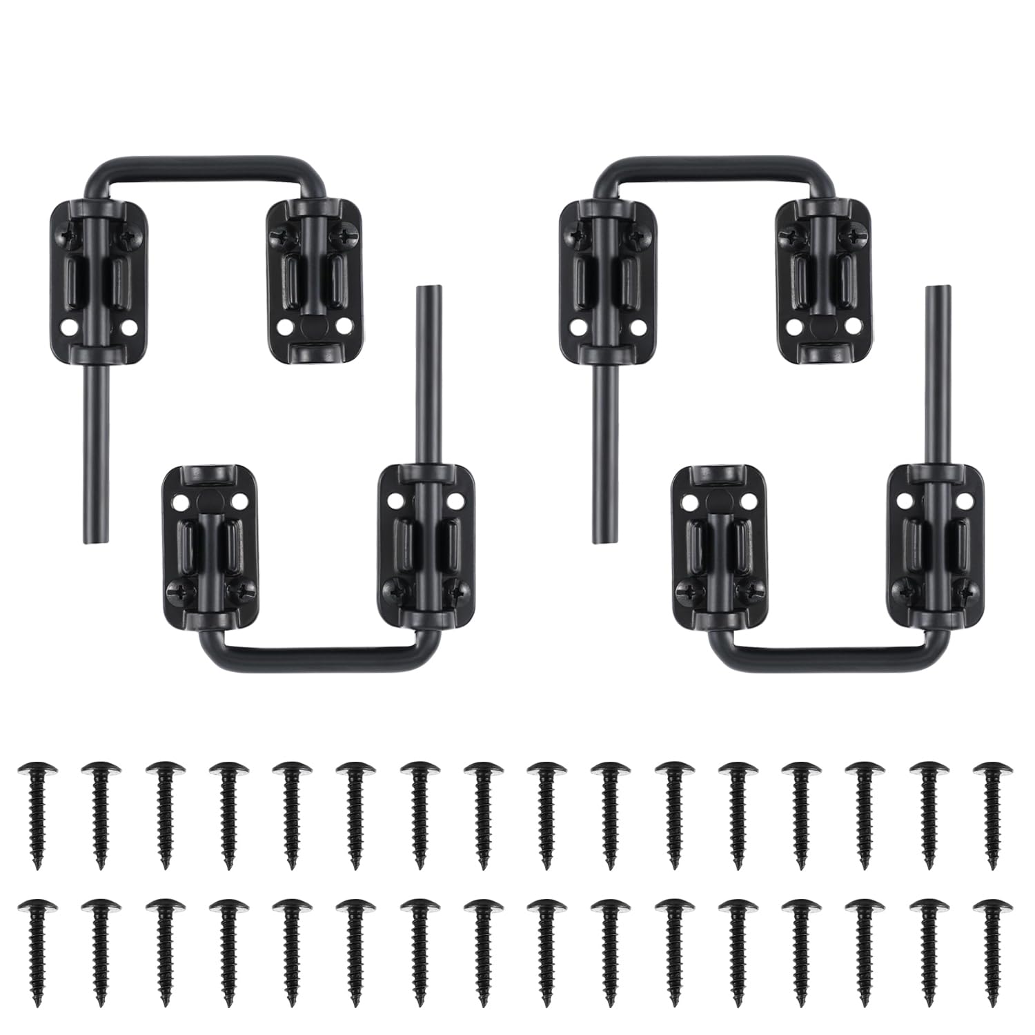 SUMBIN Sliding Door Loop Lock, Child Safe & Home Security, for Patio French Door Matt Black Finish (4 Packs)
