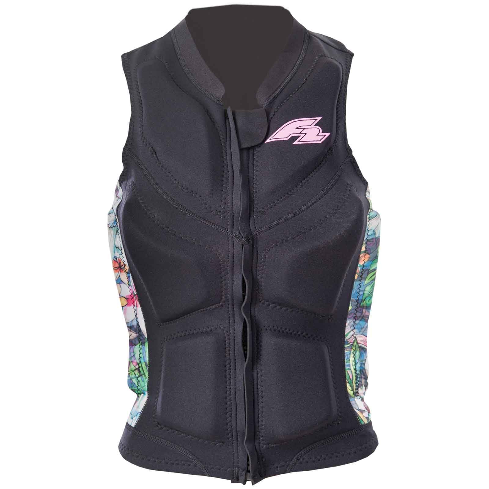 F2 Damen Prallschutz Weste Wake & Sup Weste S-XXL Größe wählbar Schwarz