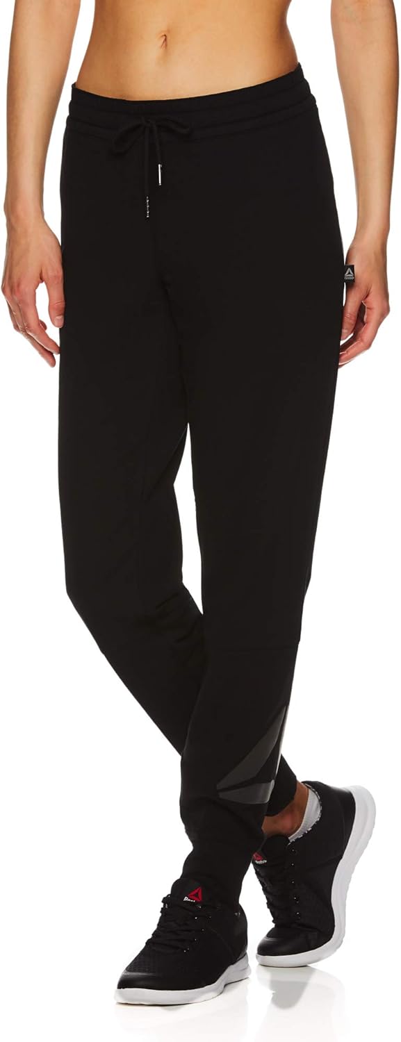 Reebok Women's Slim Fit Jogger Pants Mid Rise Waist