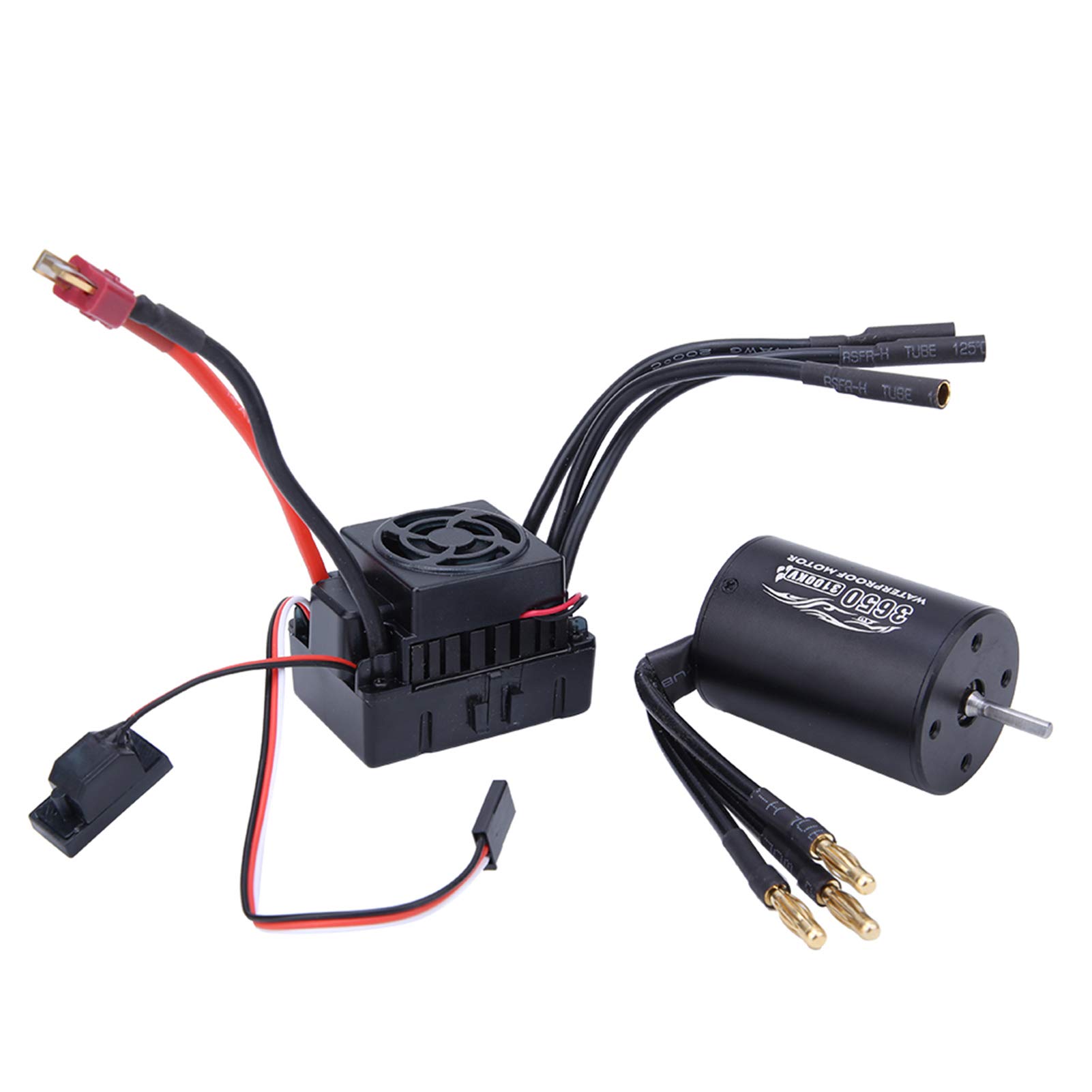 Bezszczotkowy Silnik RC, Bezszczotkowy Silnik Surpass-Hobby 3650 + 60A ESC Czarny Wodoodporny Zestaw Pasujący do Samochodu 1/10 RC(3900KV)