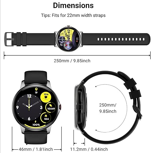 Miniatura 8 de Holiday Relojes inteligentes para hombres (respuestahacer llamadas), pantalla táctil completa de 1.3 pulgadas, monitor de frecuencia cardíaca,