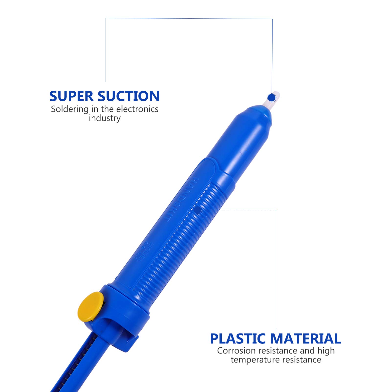 TEHAUX Solder Sucker Pump Solder Desoldering Pump Desoldering Tool Braiding Tool Solder Flux Desoldering Vacuum Pump Solder Braid Wick Solder Removing Tool Plastic Remover Manual