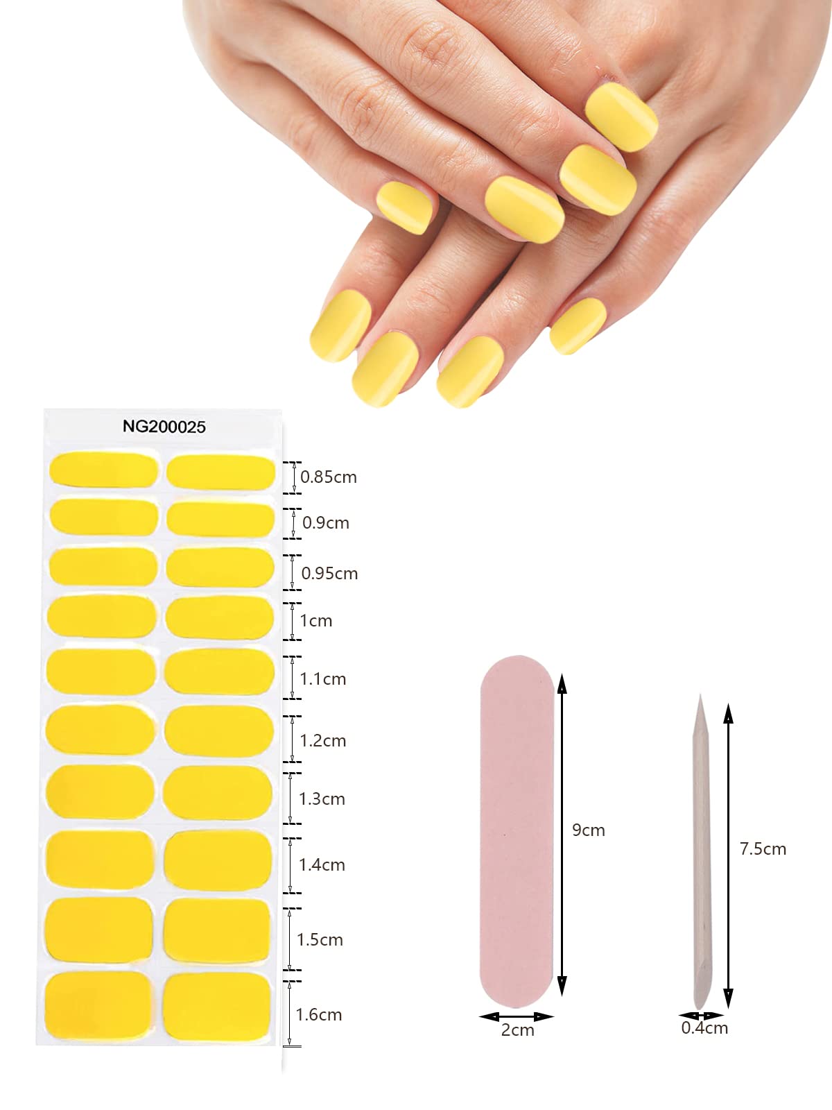 Amazon.com: 20Pcs Semi Cured Gel Nail Polish Strips,HOINCO Yellow Street  Nail Strips Self-Adhesive Full Wrap Gel Nail Art Sticker Manicure Stickers  with Nail File and Stick : Beauty & Personal Care