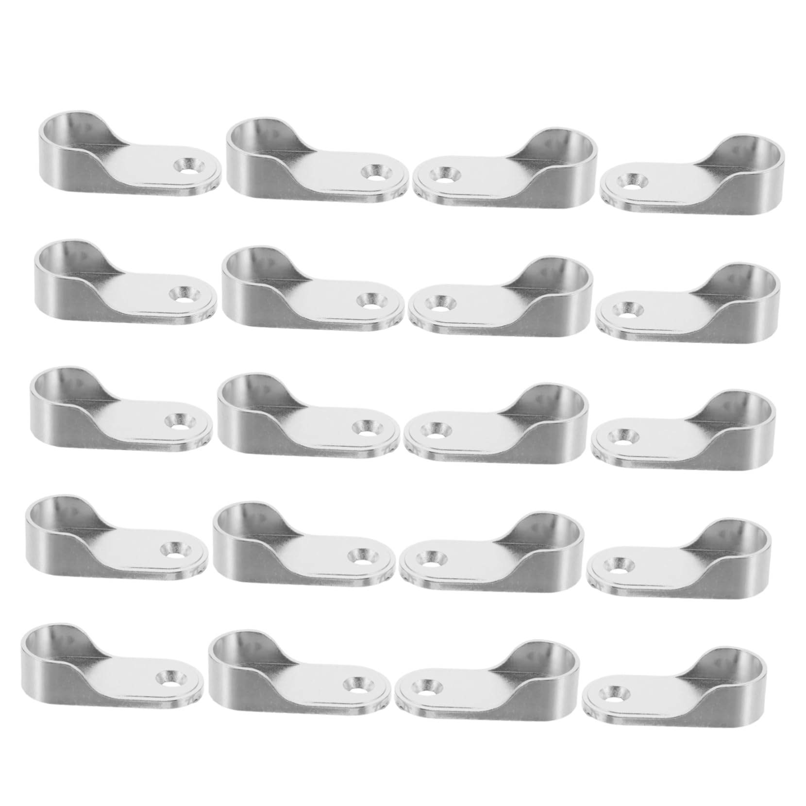 PRETYZOOM 20pcs Zinc Alloy Closet Rod End Brackets Oval Flange Supports for Wardrobe Wall Mounted Holder Easy Installation Stable Versatile for Home Use