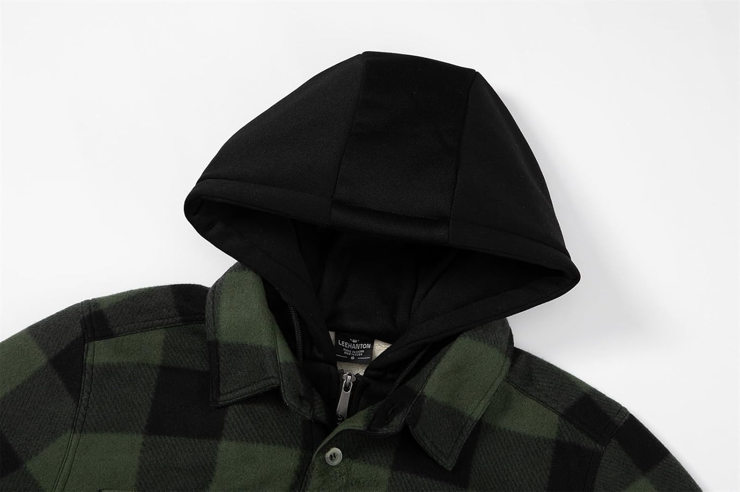 Heavy Thick Flannel Plaid Jacket Sherpa Fleece Lined Hoodies for Men Zip Up Winter Warm Coat Buffalo Zipper Sweatshirt - Image 4