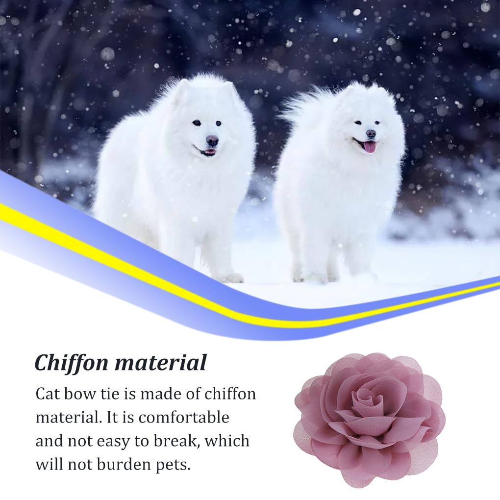 Collare per cani Fiori Chiffon perla Papillon per gatti Decorazione per collo