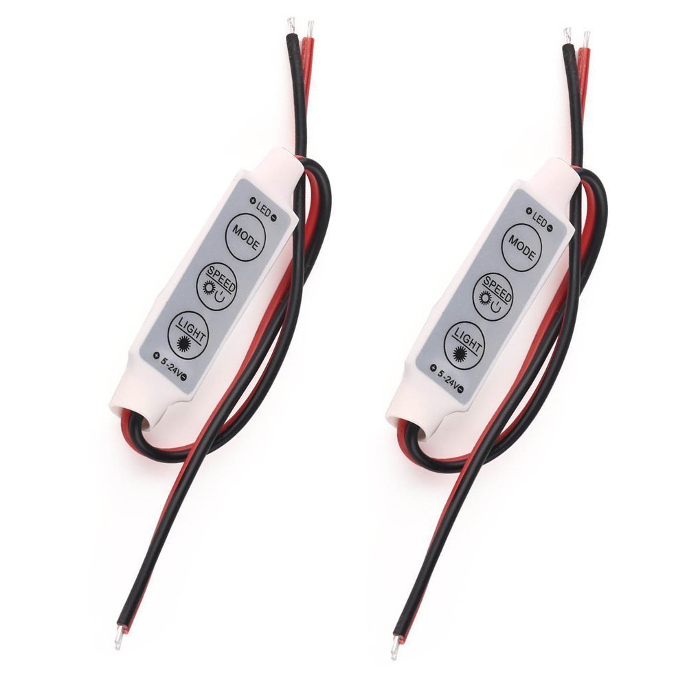 12V LED Strip Dimmer Switch - Brightness Controller For Single Color 2835/3528/5050/5630 LED Lights