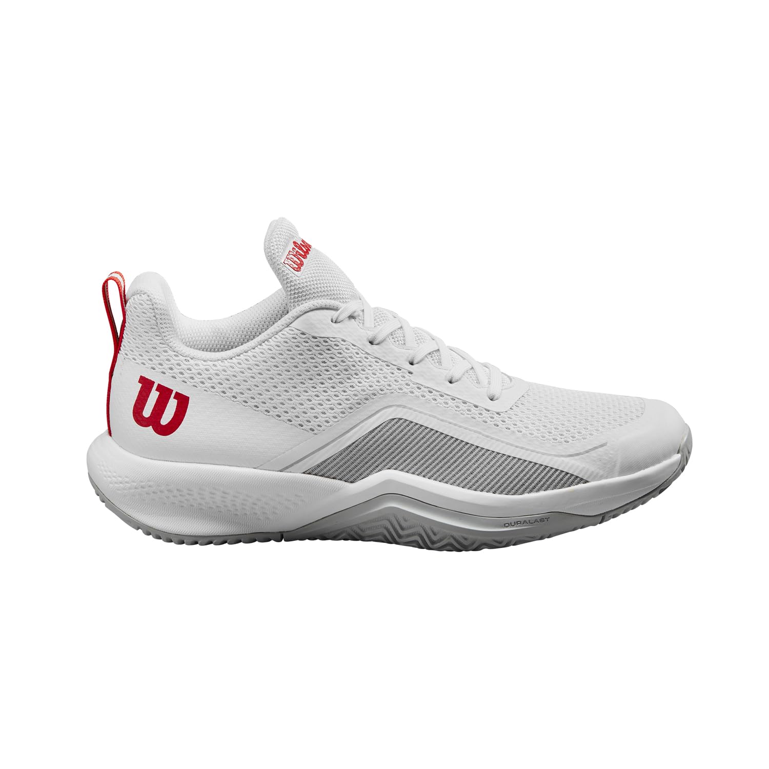 Wilson Damskie buty tenisowe Rush Pro Lite, białe/perłowe niebieskie czerwone, 36 EU, Biała perła niebieski Wilson czerwony, 3.5 UK