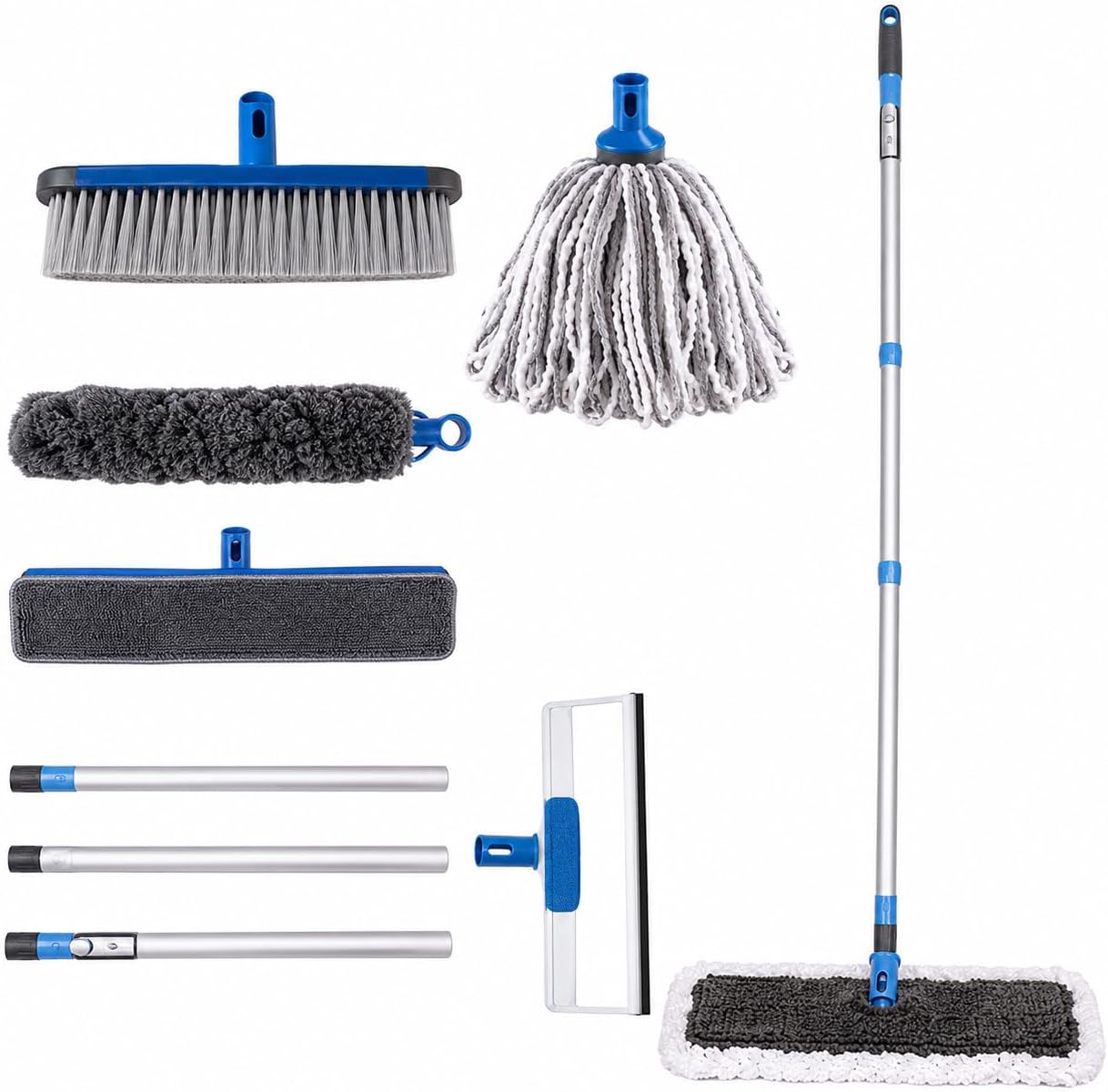 6-in-1 Cleaning Tools Set with Long Handle