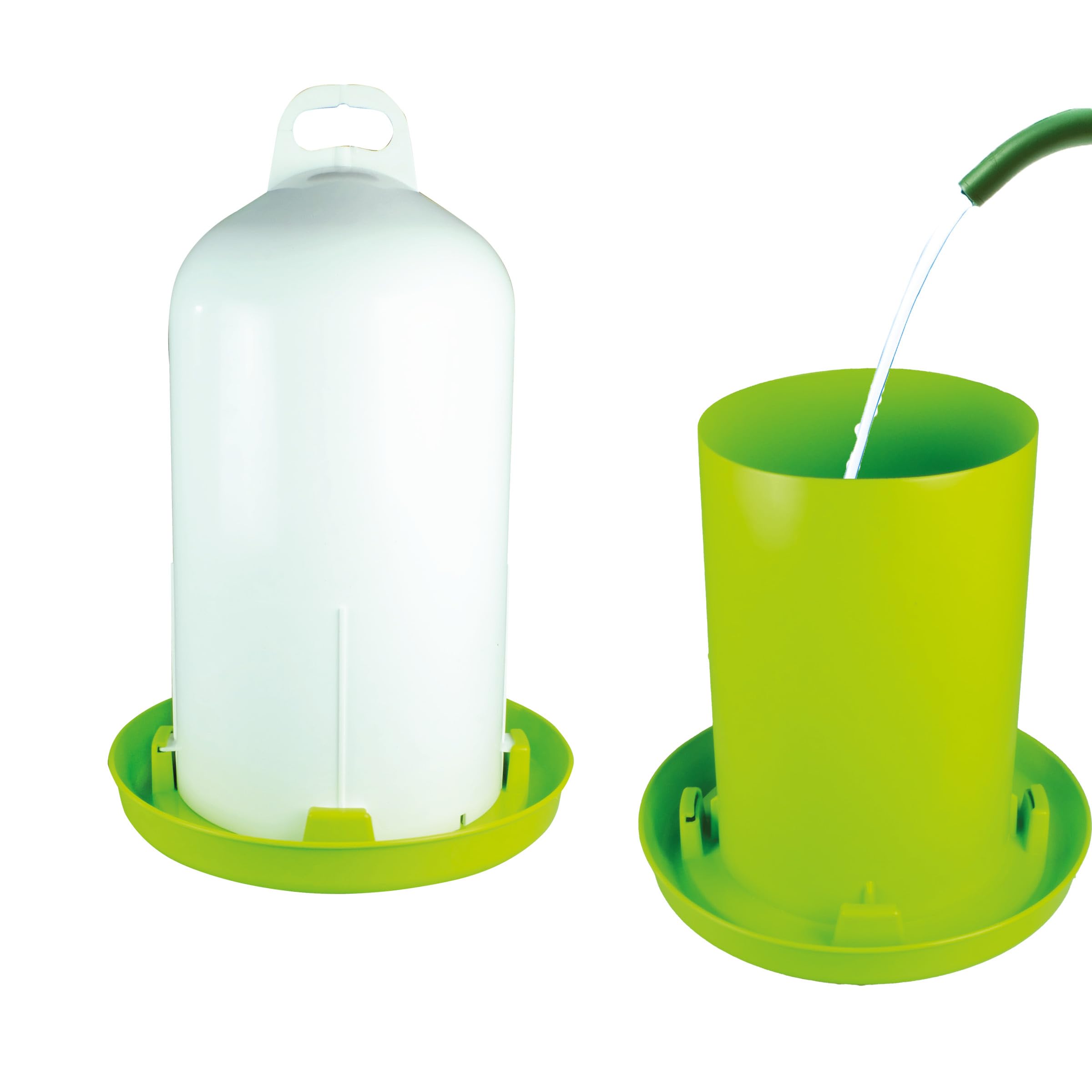 MeineHennen Hühnertränke 12L Doppelmantel - Frostfeste & UV-beständige Geflügeltränke von Oben befüllbar -Bruchfester Kunststoff für Hühner & Wachteln - Wassertränke mit Bajonettverschluss - Grün