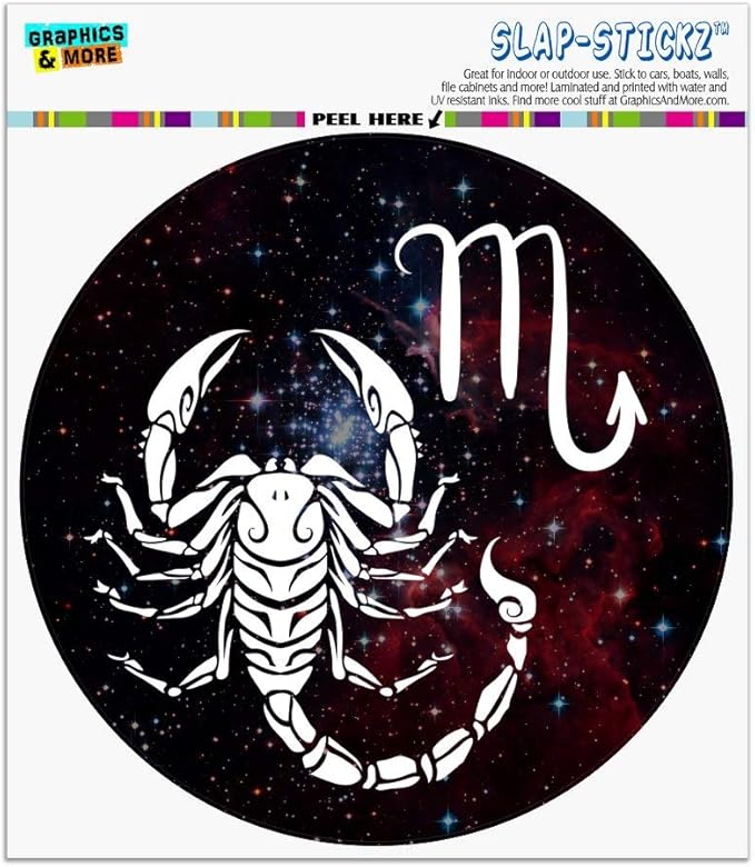 Scorpio Scorpion Zodiac Sign Horoscope in Space Automotive Car Window Locker Circle Bumper Sticker