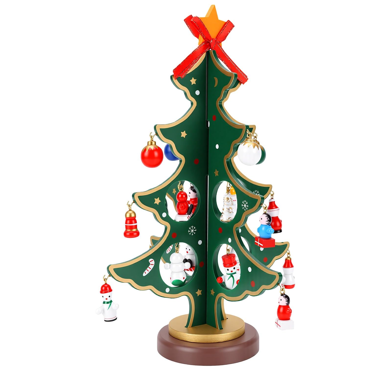 Albero di Natale in legno, kit fai da te, decorazione da tavolo con