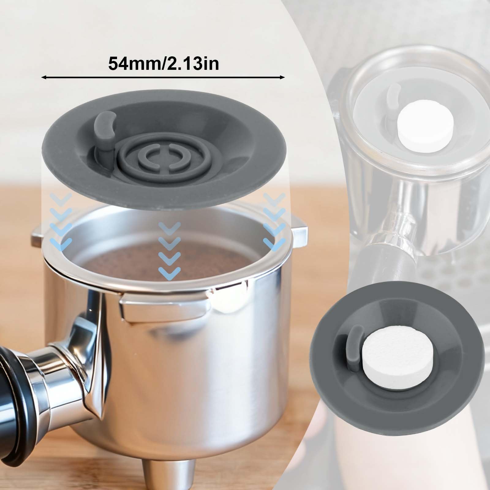2 Disco Limpieza Espresso y 12 Pastillas de Limpieza Compatibles con la Cafetera Ninja Luxe, Silicona 54mm Pastillas de Disco Retrolavado para Espresso