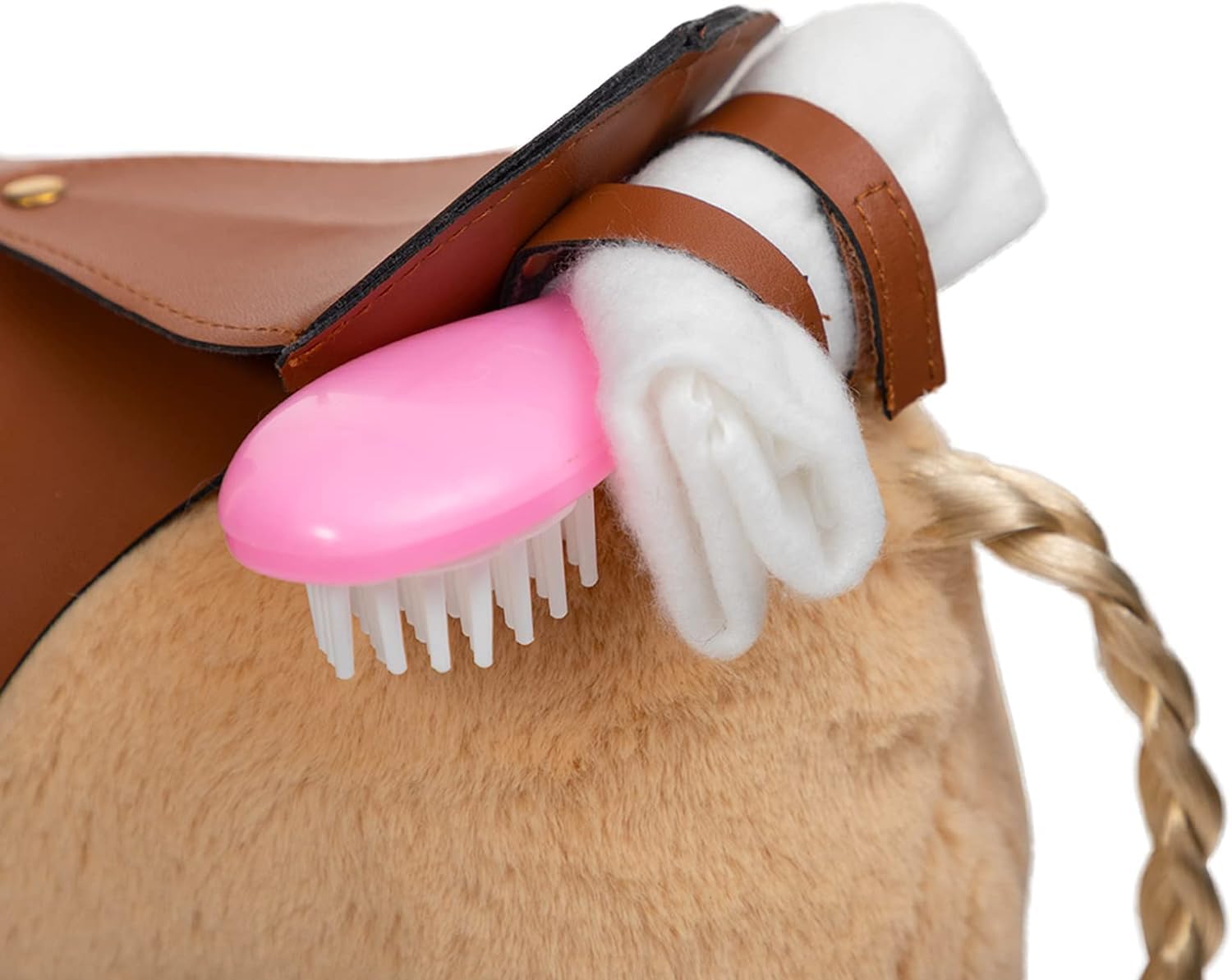 BEJOY Peluche a forma di cavallo Palomino, cavallo a pettine