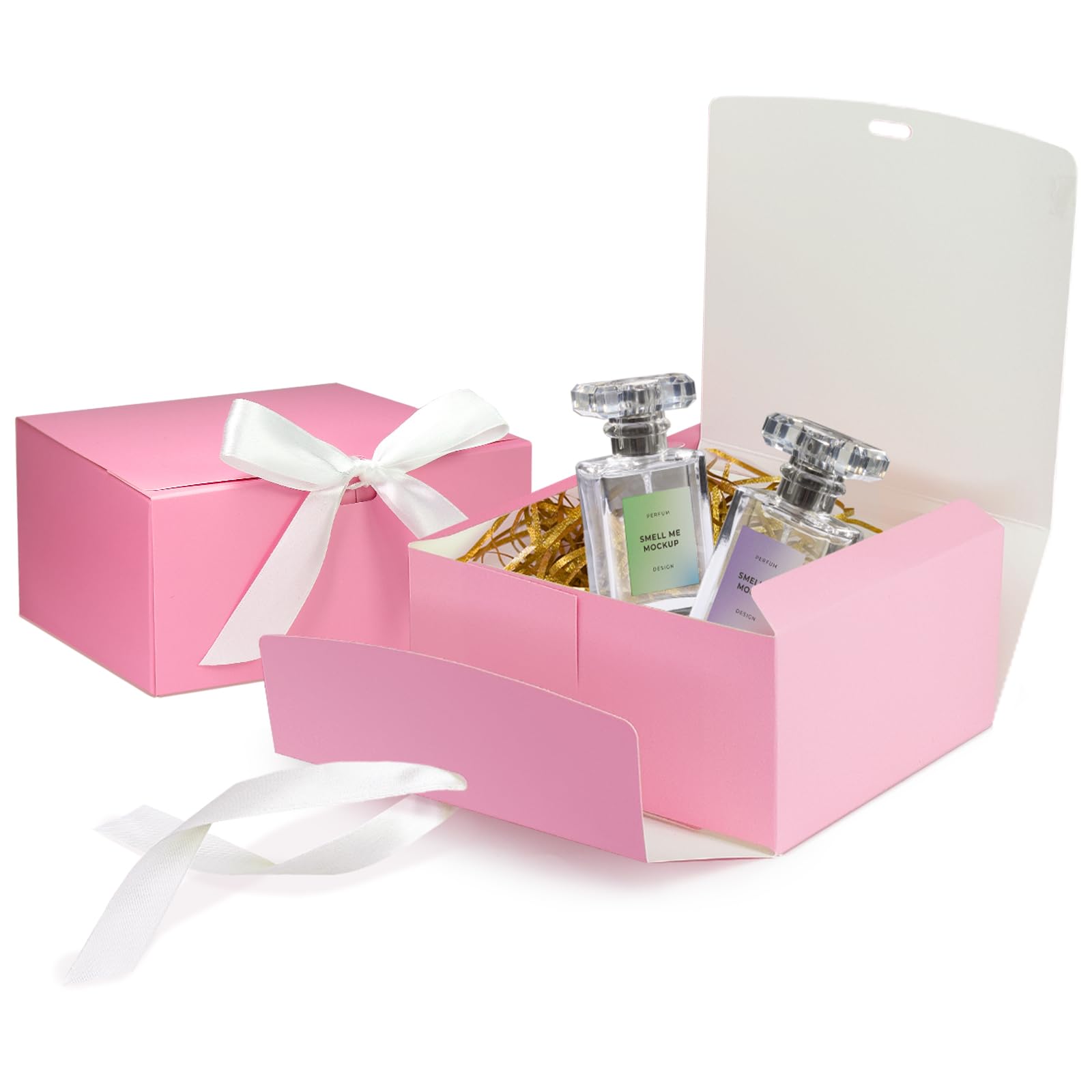 KiDEPOCH Pink Gift Boxes with Lids, 12 Pack, 6x6x3 Inches, Multi-purpose, Birthday Occasion