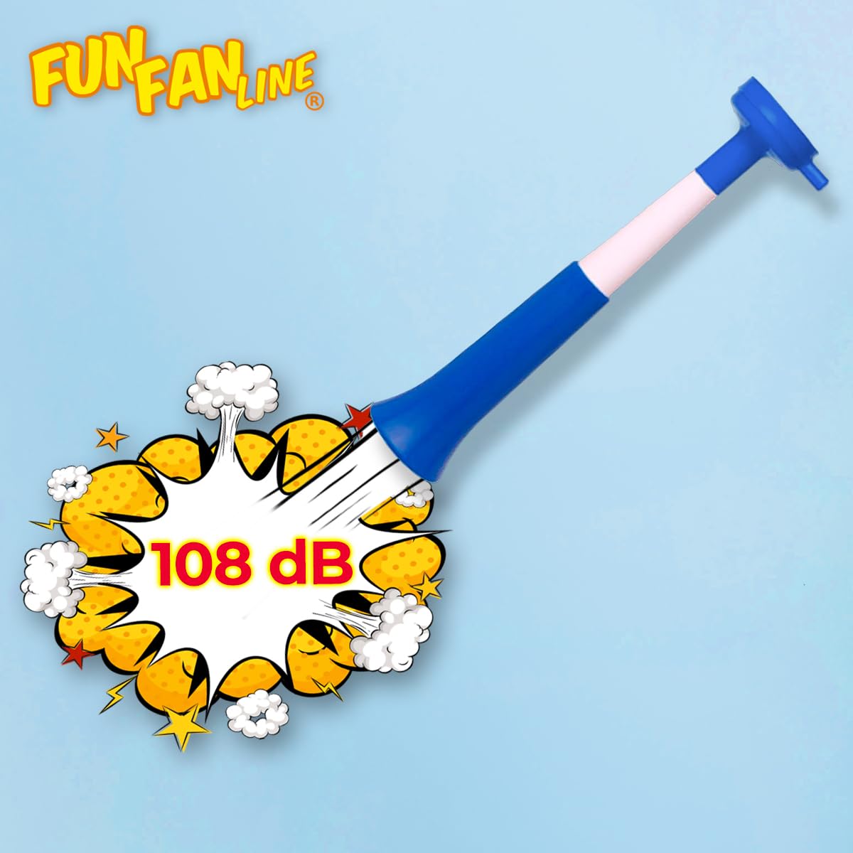 Pack 3 Trombe Vuvuzela Allungabili per Animazione Sportiva. Trombetta Potente 108dB Smontabile. Accessorio Stadio per Calcio ed Eventi. Tromba Pieghevole Portatile.