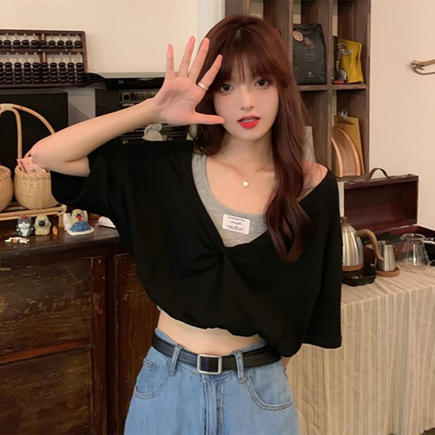 crank 韓国 Tシャツ オフショルダー 半袖 crank 韓国 Tシャツ オフショルダー 半袖（CRANK クランク