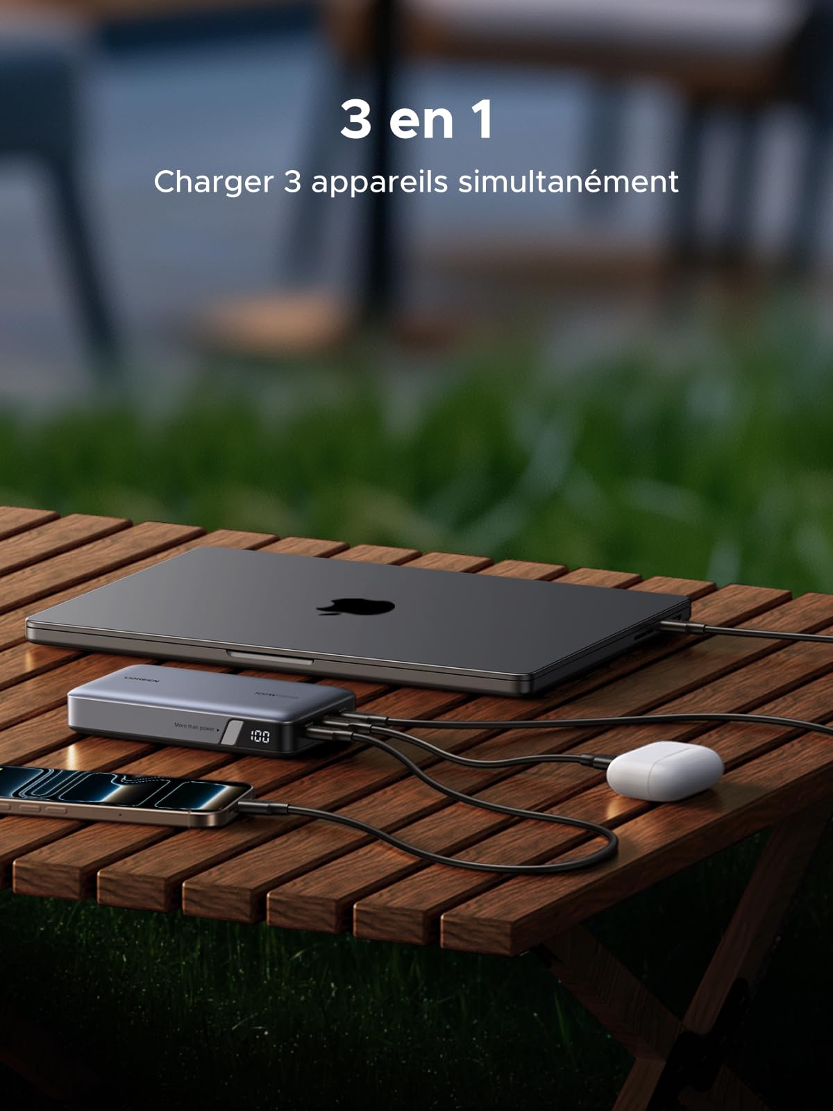 UGREEN Nexode 100W Batterie Externe 20000mAh Power Bank USB C Charge Rapide
