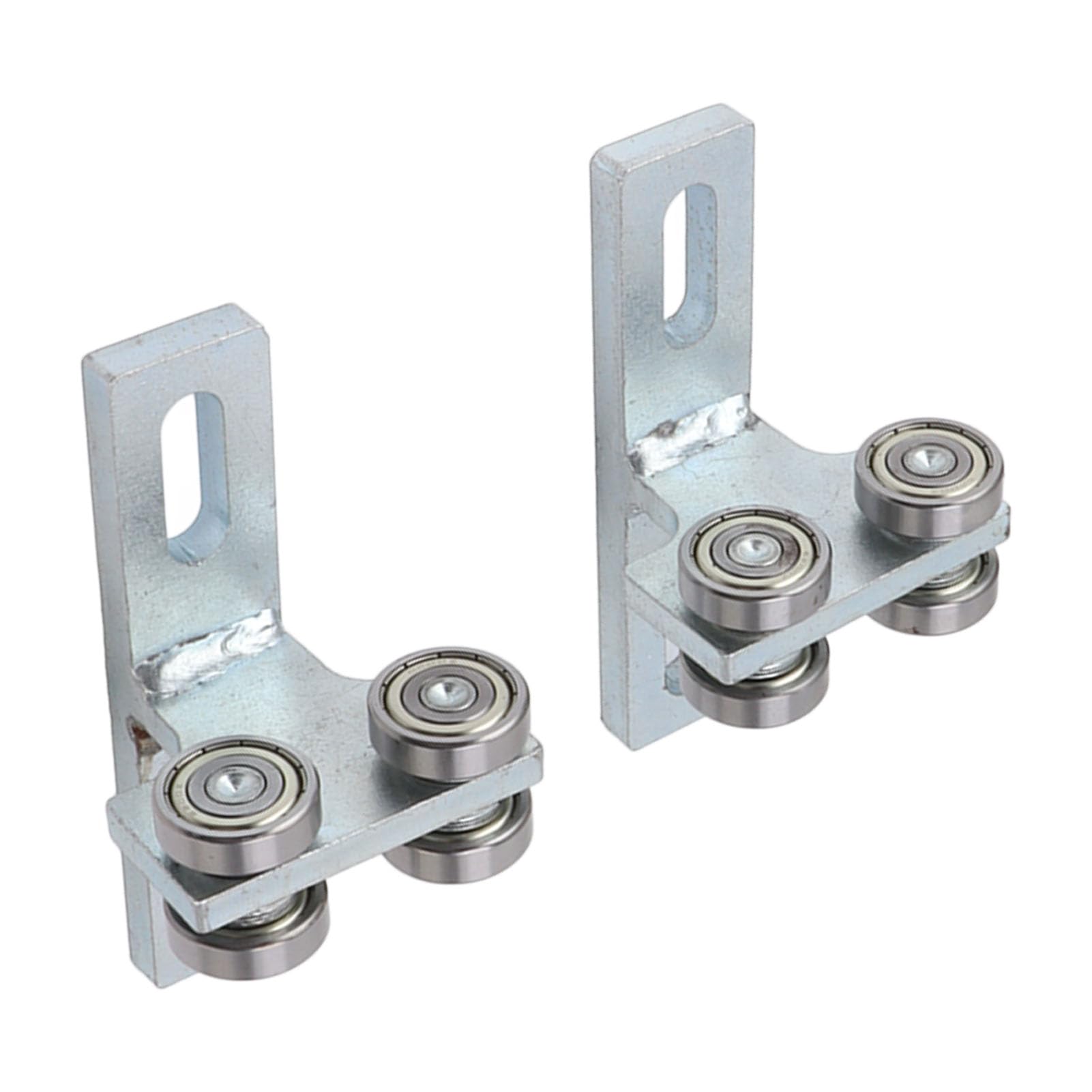 Carrello con 4 ruote e 2 pezzi, gruppo carrello con cuscinetti in acciaio legato tipo T per canale più alto da 1-5/8 pollici