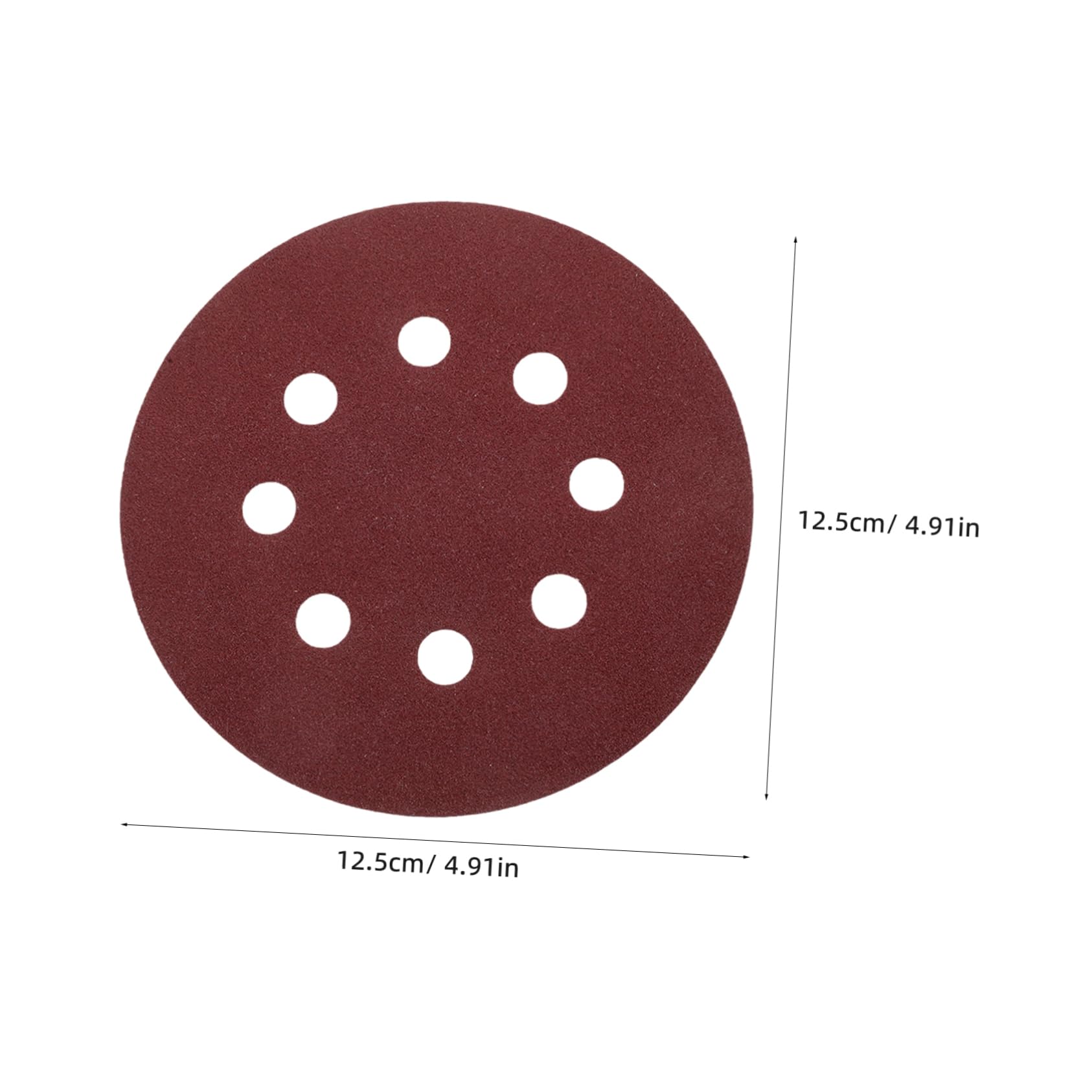 SOLUSTRE 100pcs Red Sandpaper Sheets 125mm Sandpaper Discs Fine Sanding Paper for Woodworking Sander Pads Fasteners