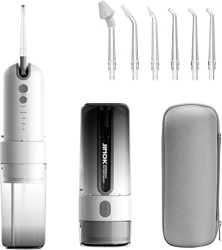 Irrigador dental inalámbrico para dientes portátil, 4 modos con bricolaje, 6 puntas de chorro, tanque de agua extraíble para una fácil limpieza,
